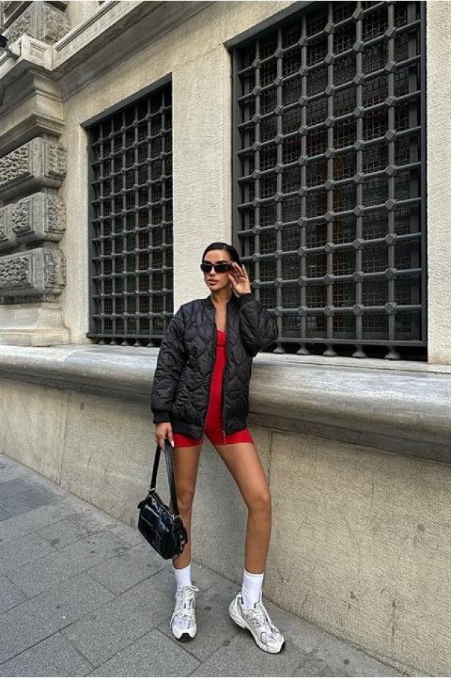 Alisa Oversize Kapitone Bomber Ceket 7058 -08
