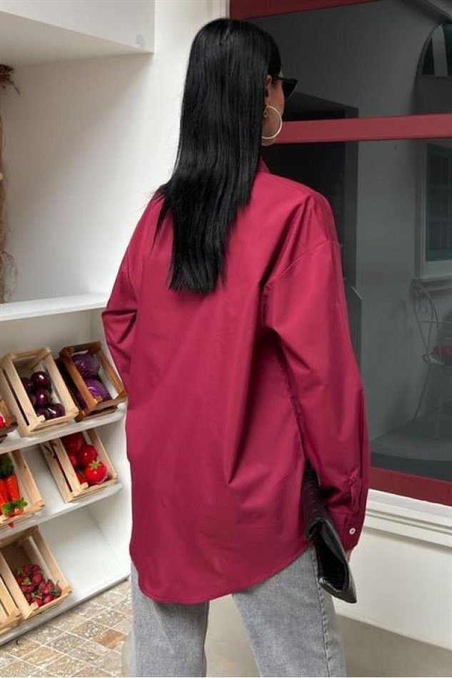Klasik Oversize Poplin Gömlek 3421