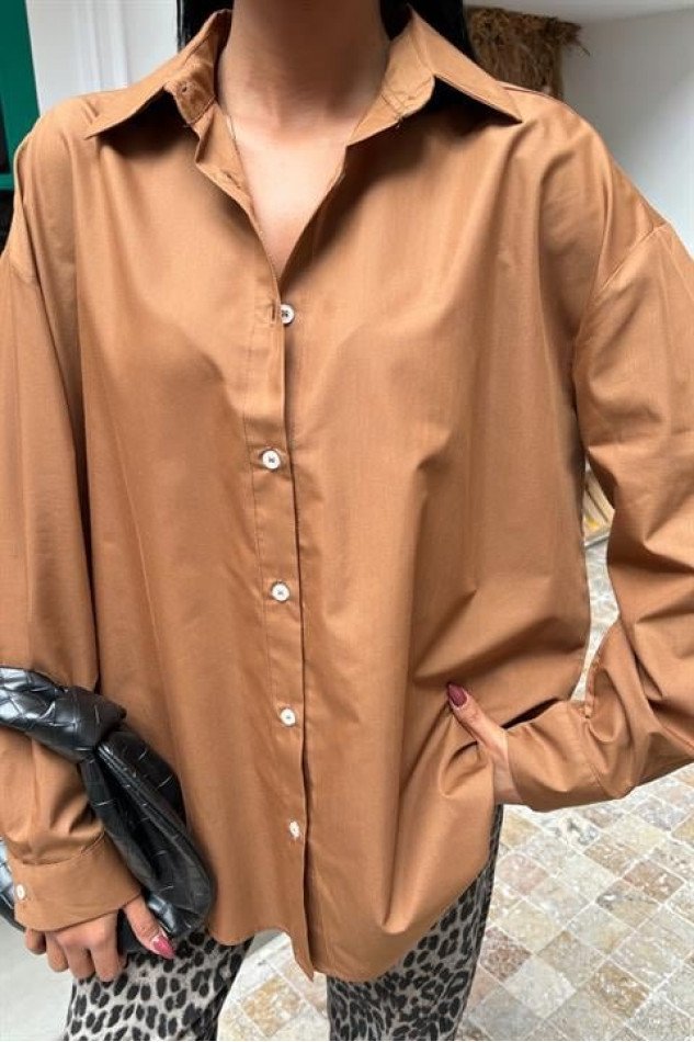 Klasik Oversize Poplin Gömlek 3421