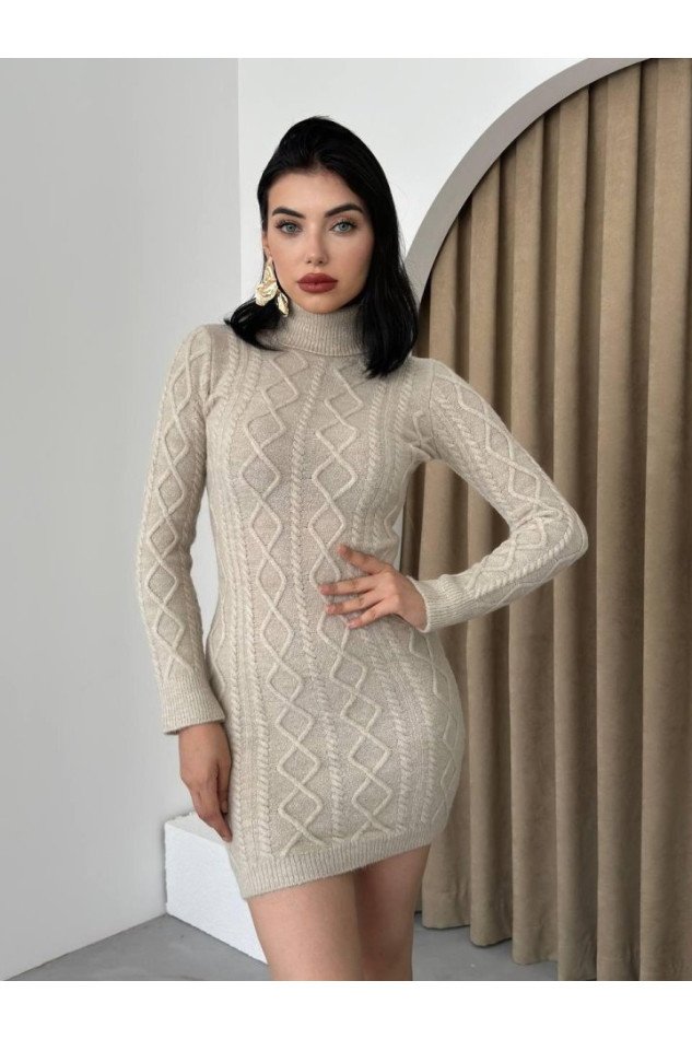 Livorna Boğazlı Mini Elbise