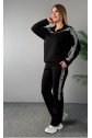 Kadın Fermuar Ve Ekose Detay Sweatshirt Ve Pantolon üç Iplik Kumaş Ikili Takım