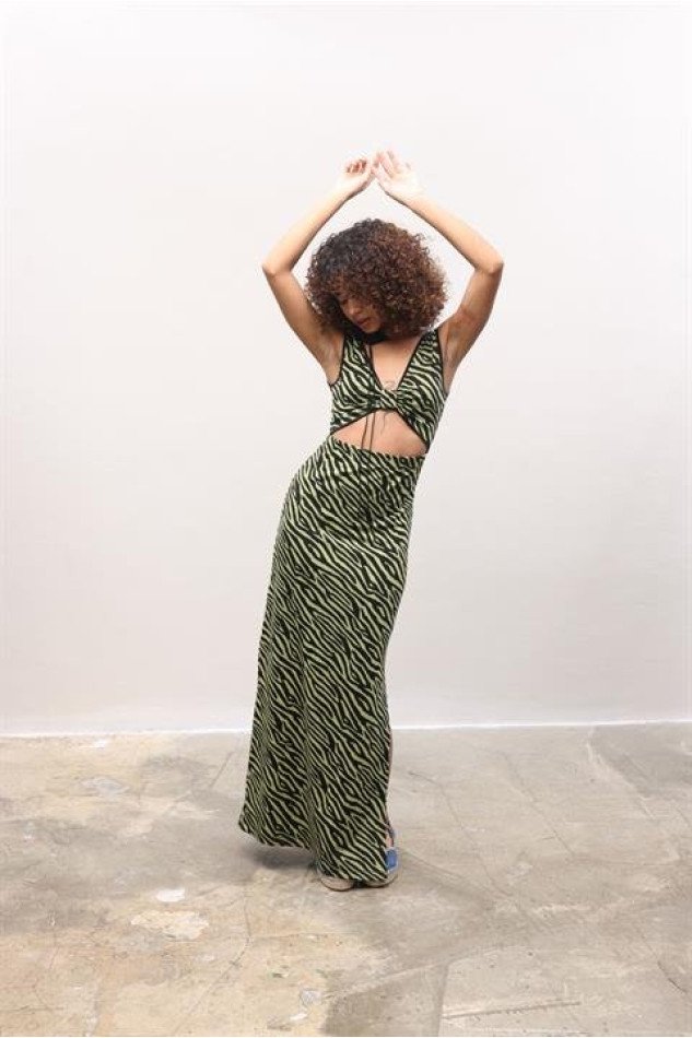 Bellatrix Cut Out Jakarlı Elbise 2677-8