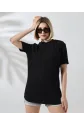 Unisex Bisiklet Yaka Slim Fit T-Shirt - Siyah