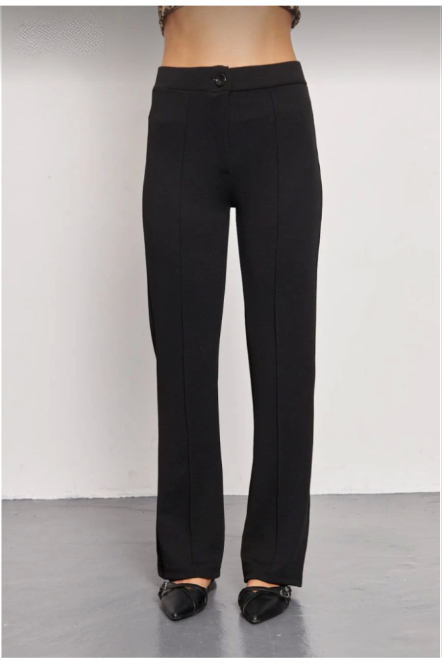 Siyah Palazzo Pantolon Oversize Kesim - Siyah