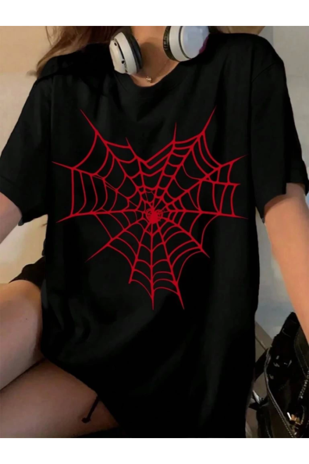 Baskılı T-shirt - Siyah