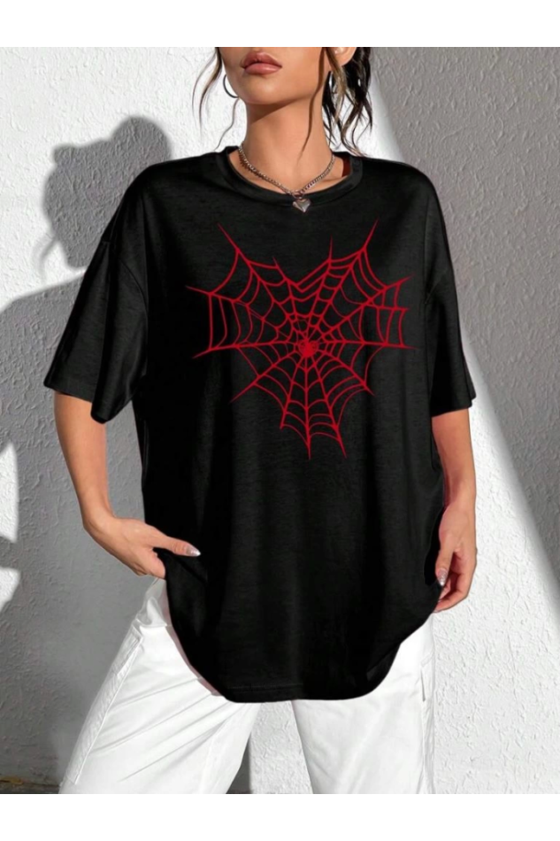 Baskılı T-shirt - Siyah
