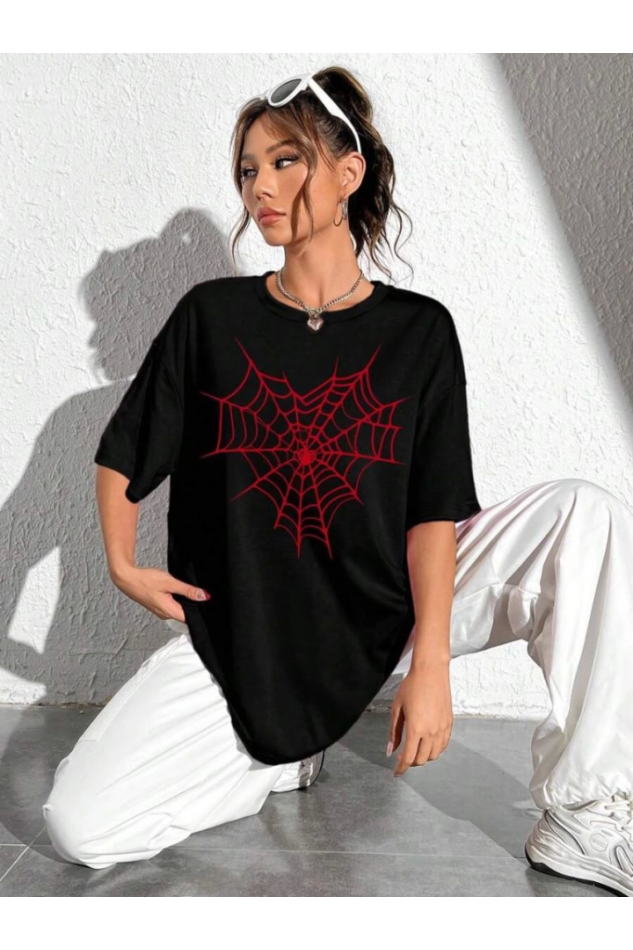 Baskılı T-shirt - Siyah