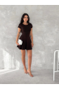 Kısa Kollu Mini Elbise - Füme