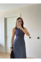 Jeans Kot Uzun Elbise - Lacivert